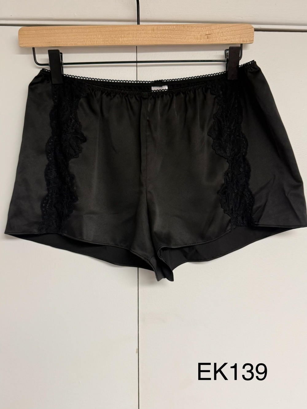 In Bloom by Jonquil Black Satin Lace Tap Sleep Shorts Lingerie